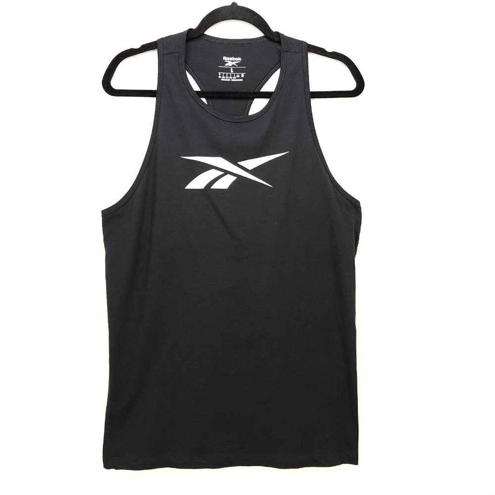 Reebok Womens Tank Top Size Large Black Performance Training Racerback Top